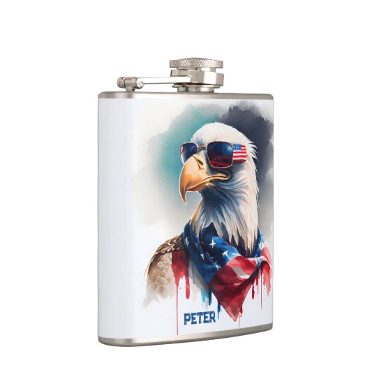 patriottische adelaar 4 juli heupfles (Rechts)