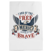 Patriottische adelaar 4 juli medium cadeauzakje (Achterkant)