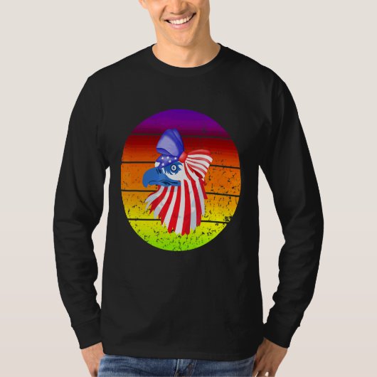 patriottische adelaar 4 juli t-shirt (Voorkant)