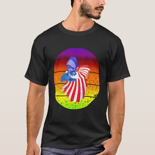 patriottische adelaar 4 juli t-shirt (Voorkant)