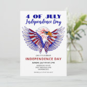 patriottische adelaar 4 juli uitnodigingen (Staand voorkant)