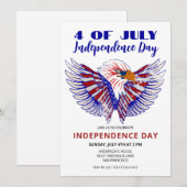 patriottische adelaar 4 juli uitnodigingen (Voorkant / Achterkant)