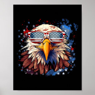 Patriottische Adelaar 4 juli Vlag van de VS Onafha Poster
