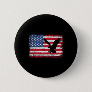Patriottische Adelaar 4 juli VS Amerikaanse Vlag 2 Ronde Button 5,7 Cm