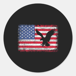 Patriottische Adelaar 4 juli VS Amerikaanse Vlag 2 Ronde Sticker