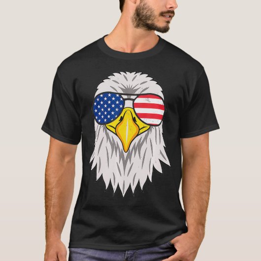 Patriottische adelaar 4 juli VS Amerikaanse vlag B T-shirt (Voorkant)