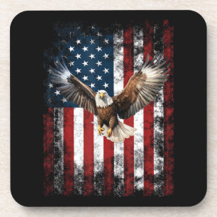 Patriottische Adelaar 4 juli VS Amerikaanse Vlag Bier Onderzetter