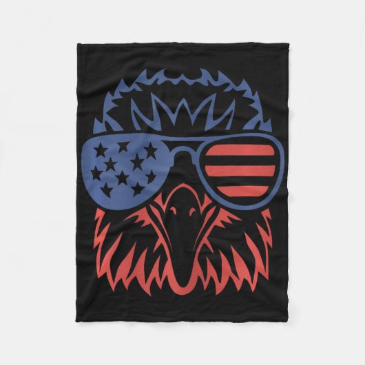 Patriottische Adelaar 4 juli VS Amerikaanse Vlag Fleece Deken (Voorkant)