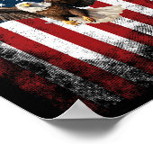 Patriottische Adelaar 4 juli VS Amerikaanse vlag Poster (Hoek)