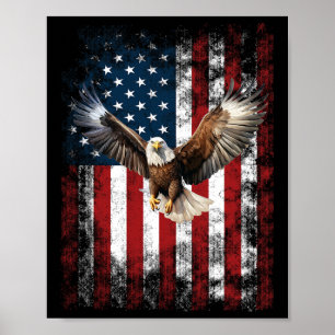 Patriottische Adelaar 4 juli VS Amerikaanse vlag Poster
