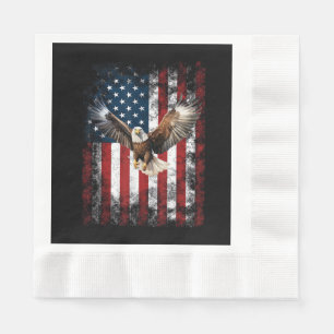 Patriottische Adelaar 4 juli VS Amerikaanse Vlag Servet