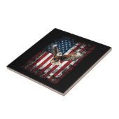 Patriottische Adelaar 4 juli VS Amerikaanse Vlag Tegeltje (Zijkant)