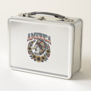 Patriottische Adelaar Amerika Zonnebloem Retro