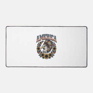 Patriottische Adelaar Amerika Zonnebloem Retro Bureaumat
