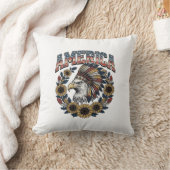 Patriottische Adelaar Amerika Zonnebloem Retro Kussen (Deken)