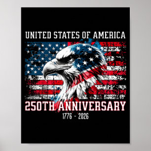 Patriottische Adelaar Amerikaanse Vlag 250ste Verj Poster