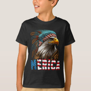 Patriottische adelaar Amerikaanse vlag 4 juli Meri T-shirt