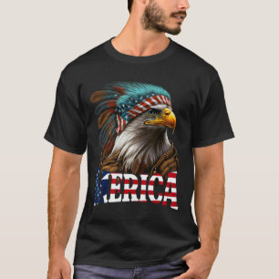 Patriottische adelaar Amerikaanse vlag 4 juli Meri T-shirt