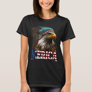 Patriottische adelaar Amerikaanse vlag 4 juli Meri T-shirt