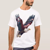 Patriottische adelaar Amerikaanse vlag T-shirt (Voorkant)