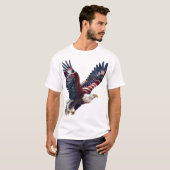 Patriottische adelaar Amerikaanse vlag T-shirt (Voorkant volledig)