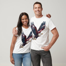 Patriottische adelaar Amerikaanse vlag T-shirt