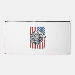 Patriottische Adelaar Amerikaanse Vlag Vintage Gra Bureaumat