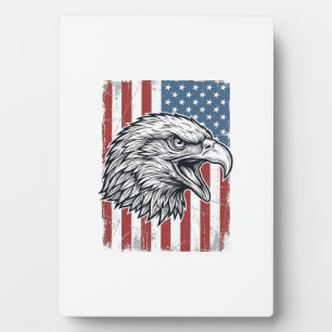 Patriottische Adelaar Amerikaanse Vlag Vintage Gra Fotoplaat