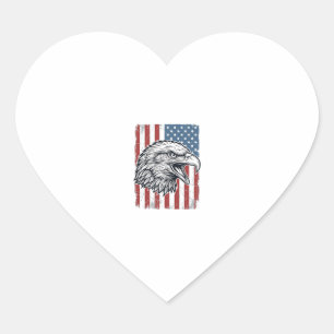 Patriottische Adelaar Amerikaanse Vlag Vintage Gra Hart Sticker