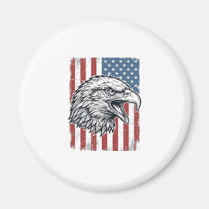 Patriottische Adelaar Amerikaanse Vlag Vintage Gra Magneet