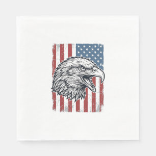 Patriottische Adelaar Amerikaanse Vlag Vintage Gra Servet