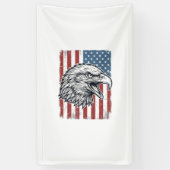 Patriottische Adelaar Amerikaanse Vlag Vintage Gra Spandoek (Verticaal)