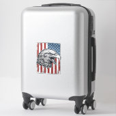 Patriottische Adelaar Amerikaanse Vlag Vintage Gra Sticker (Koffer)
