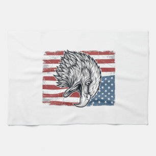 Patriottische Adelaar Amerikaanse Vlag Vintage Gra Theedoek