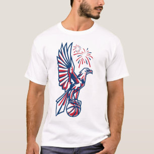 Patriottische Adelaar Basketbal Amerikaanse Adel T-shirt