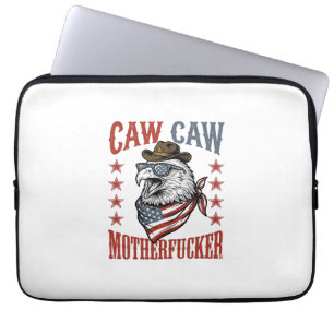 Patriottische Adelaar Caw Caw Vintage Grappig Shir Laptop Sleeve