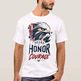Patriottische Adelaar Eer Moed Grafisch T-shirt
