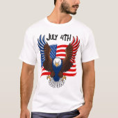 Patriottische adelaar en Amerikaanse vlag 4 juli T-shirt (Voorkant)