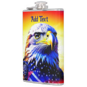 Patriottische adelaar en Amerikaanse vlag geperson Heupfles (Links)