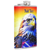 Patriottische adelaar en Amerikaanse vlag geperson Heupfles (Rechts)