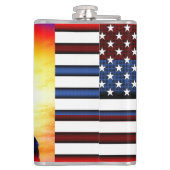 Patriottische adelaar en Amerikaanse vlag geperson Heupfles (Achterkant)