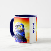 Patriottische adelaar en Amerikaanse vlag geperson Mok (Voorkant links)