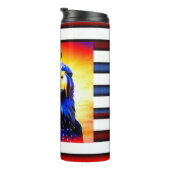 Patriottische adelaar en Amerikaanse vlag geperson Thermosbeker (Geroteerd rechts)