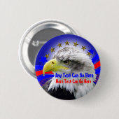 Patriottische adelaar en goudsterren Ronde Button (Voorkant /achterkant)