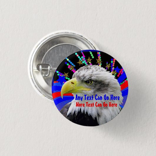 Patriottische adelaar en goudsterren Ronde Button  (Voorkant /achterkant)