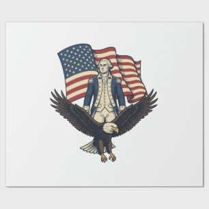 Patriottische Adelaar en Koloniale Generaal Vintag Cadeaupapier
