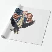 Patriottische Adelaar en Koloniale Generaal Vintag Cadeaupapier (Uitgerold)