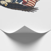 Patriottische Adelaar en Koloniale Generaal Vintag Cadeaupapier (Hoek)