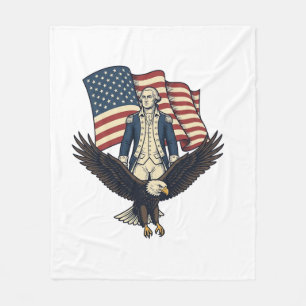 Patriottische Adelaar en Koloniale Generaal Vintag Fleece Deken