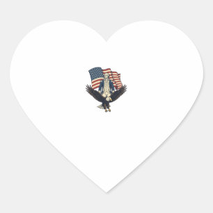 Patriottische Adelaar en Koloniale Generaal Vintag Hart Sticker